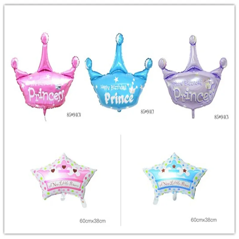 Large Size Crown Foil Balloons Prince Princess Baby Shower First Birthday Bachelorette Party wedding Decorations Photo Props