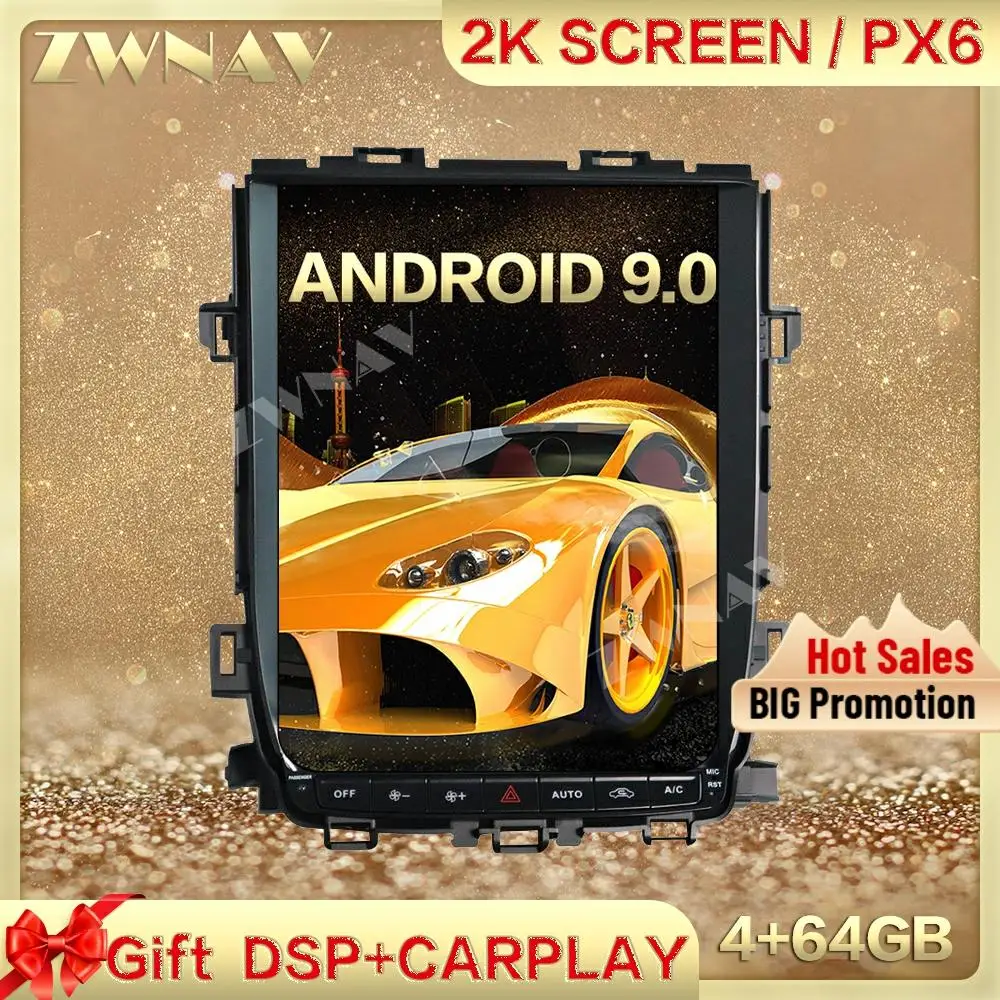 DSP Carplay Tesa- screen 4GB+64GB Android 9.0 Car Multimedia Player For Toyota Alphard 2008-2015 GPS Radio Auto stereo head unit