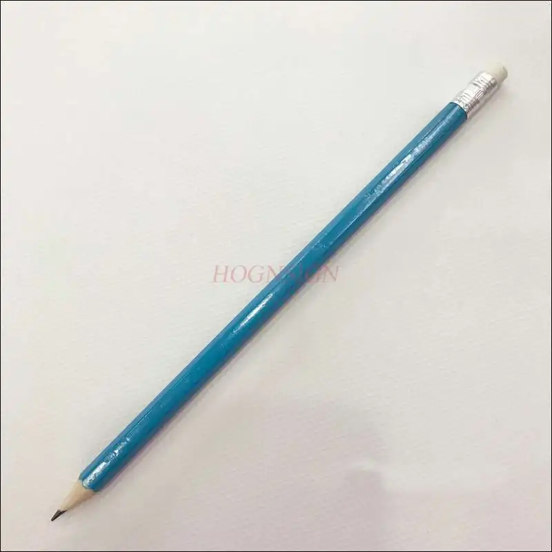 5pcs 19cm blue hexagon rubber tip sharpened pencil