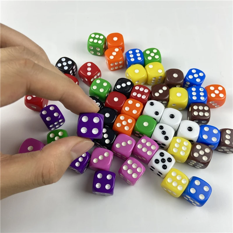 Dados de acrílico de 16mm para beber, dados de hexaedro de esquina redonda, color blanco, para juegos de fiesta, Club, fiesta, juegos familiares, lote de 10 unidades