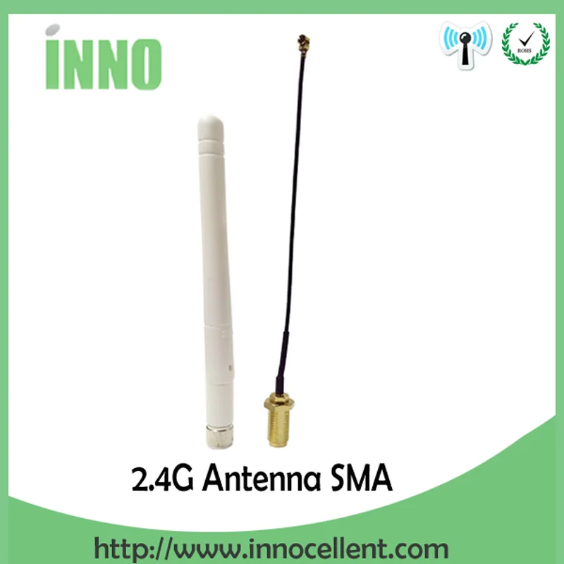 EOTH 10pcs 2.4g antenna 3dbi sma male wlan wifi 2.4ghz antene IPX ipex 1 SMA female pigtail Extension Cable iot module antena