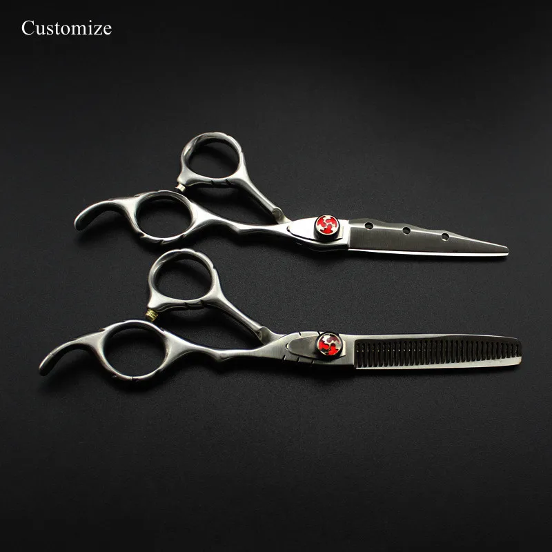 

Customize LOGO 6 '' JP 440c Matte hair scissors set haircut thinning barber makas cutting shears tools hairdressing scissors