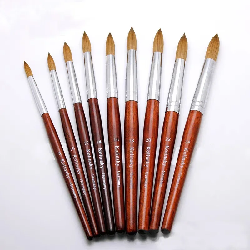 

Nail Brush Crystal Pen Nail Art Gel Builder Carving Dotting Drawing Tools Nylon Hair Red Wood Handle Manicure Accessories