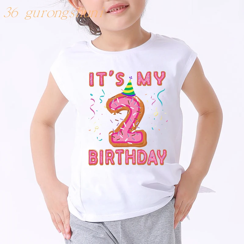 

Funny Shirt Children t shirts Number 1 2 3 4 5 6 8 9 happy Birthday Gift Kids Letters Cute tshirts Print Clothes Boys and Girls