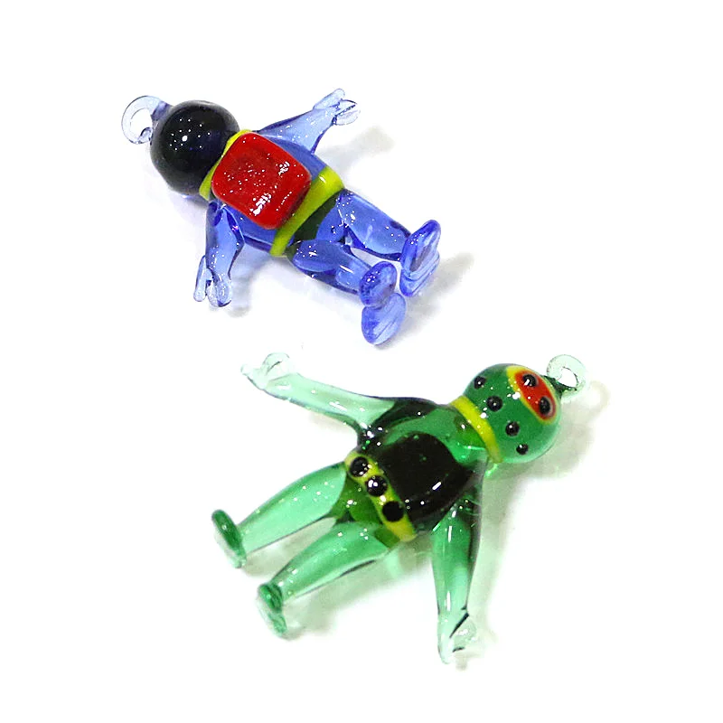 

Handmade Miniature Glass Diver Figurine Pendant Cute Frogman Charm Ornaments Garden Aquarium Fish Tank Hanging Decor Accessories