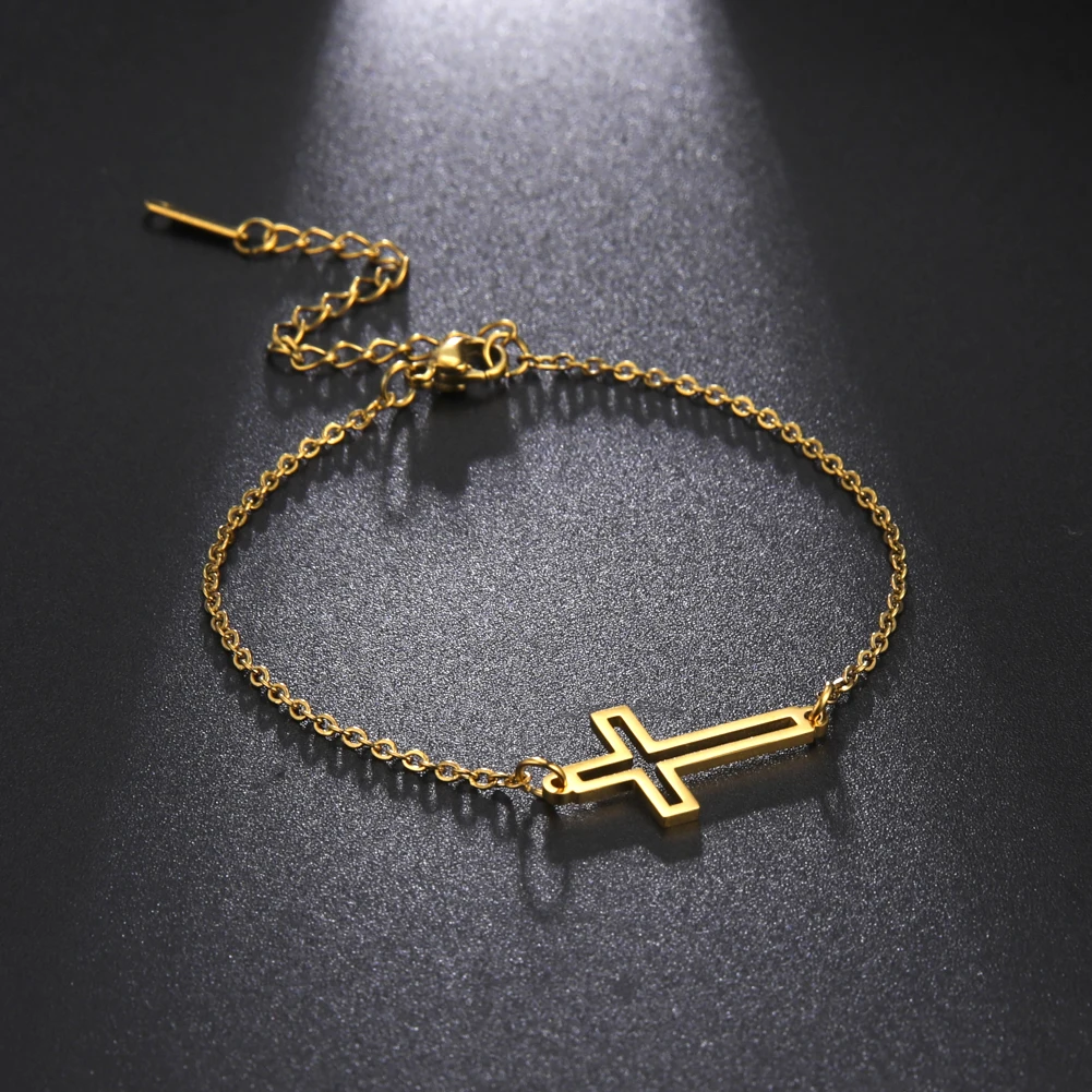 Cazador Hollow Cross Hand Bracelet Stainless Steel Gold Color Supernatural Charm Bracelet Jewelry 2024 Party Birthday Gift New