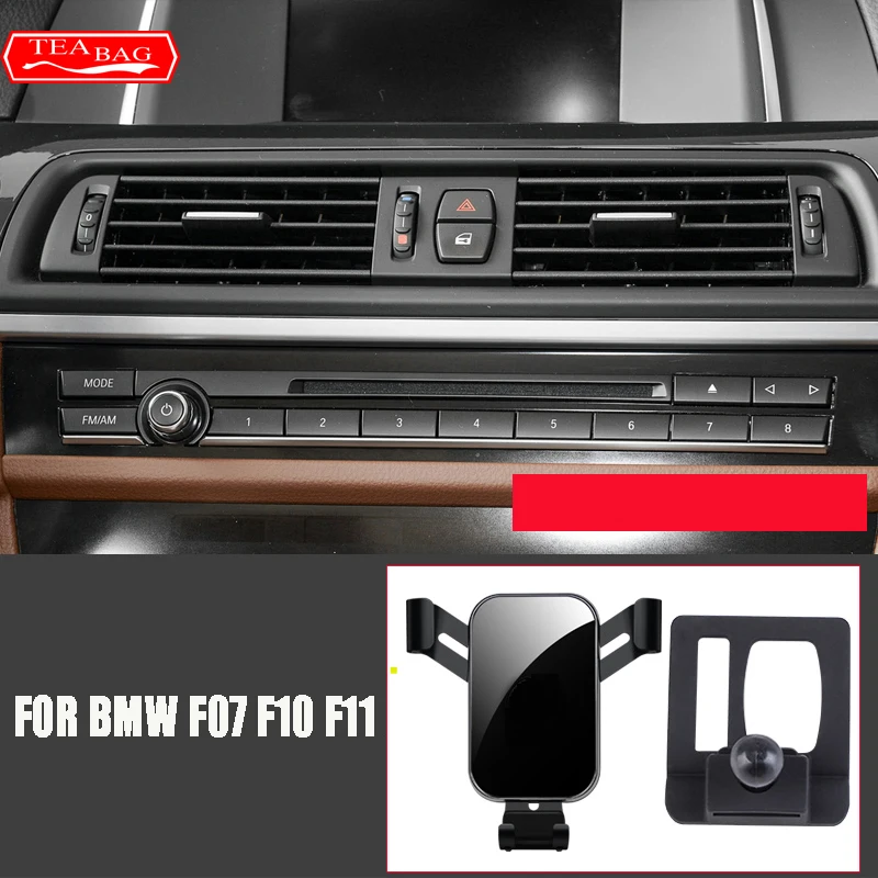 Car Styling Adjustable Mobile Phone Holder For BMW F10 F11 2010-2016 Air Vent Mount Bracket Gravity Phone Holder Accessories