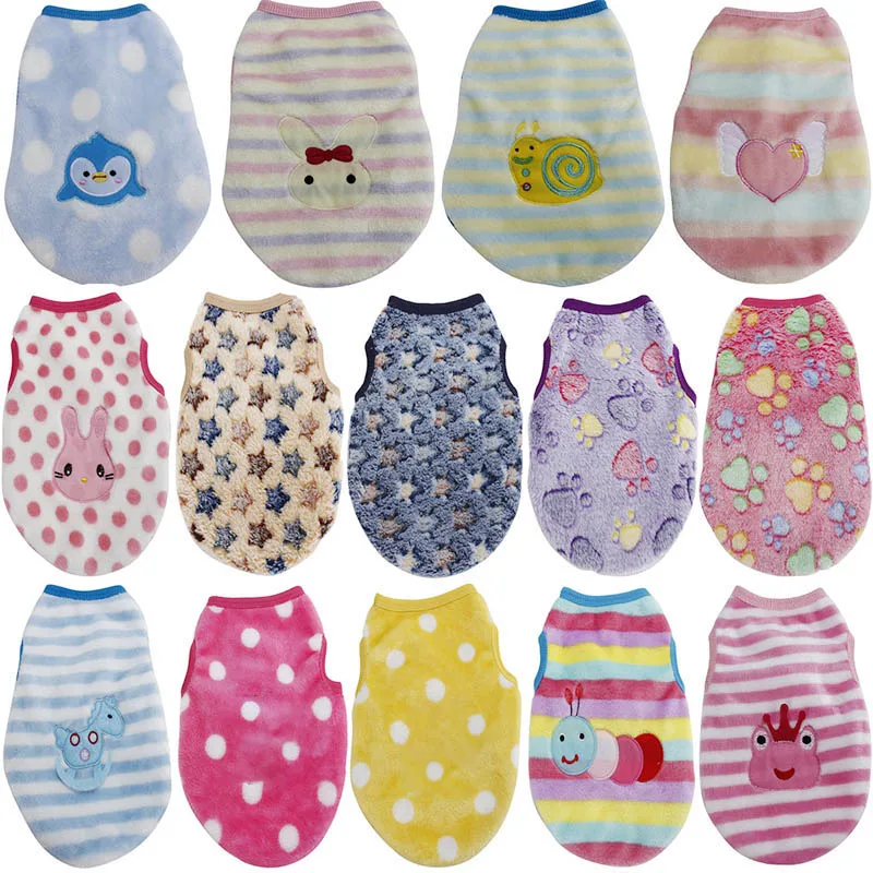 Flannel Soft Dog Clothes New Born Puppy Pet Clothes Fleece Clothing Pets Clothing Cat Rabbit Dog Coat For Small Medium Dogs Warm