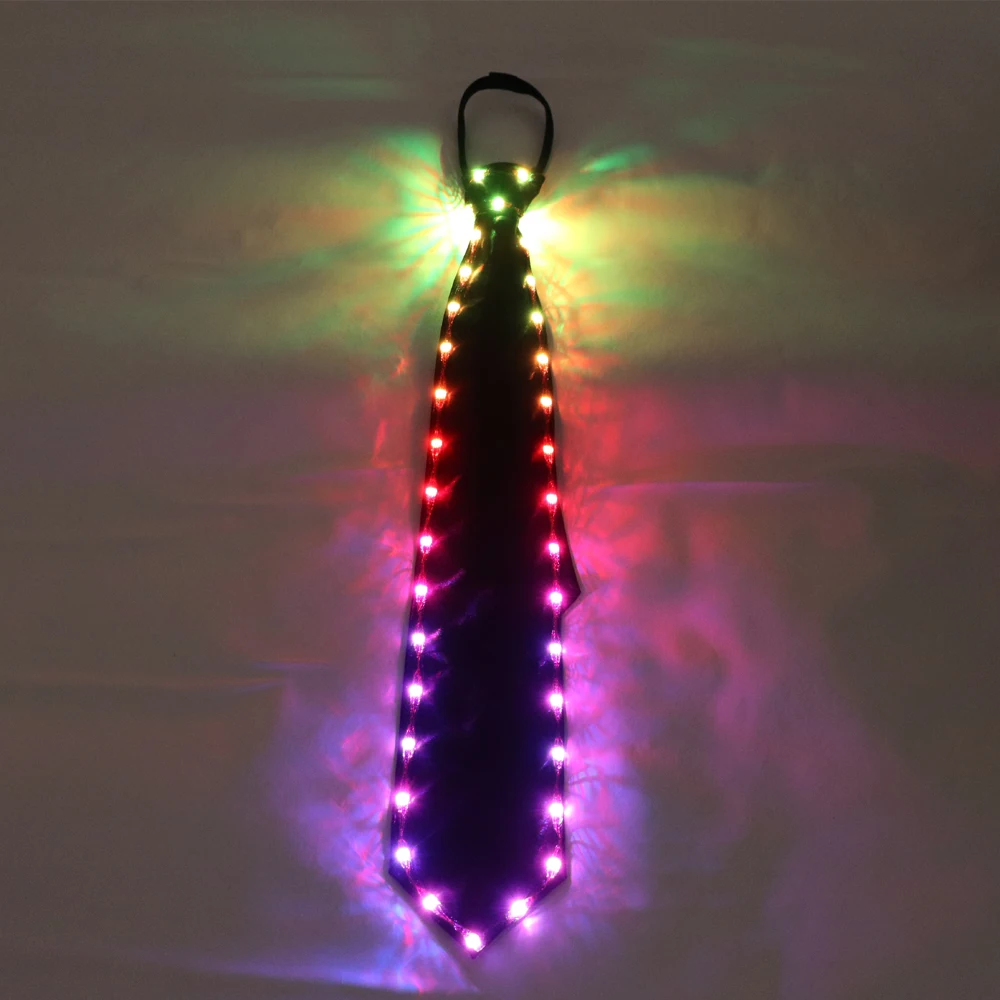 Gravata com laço luminosa led, gravata de pescoço iluminada para homens, traje de festa de natal, gravata borboleta brilhante para dança