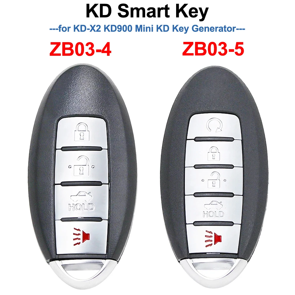 

KEYDIY ZB03-4 ZB03-5 KD Smart Remote Key Universal KD Auto Car Key Fob for KD-X2 Key Generator, ZB03 Fits More than 2000 Models