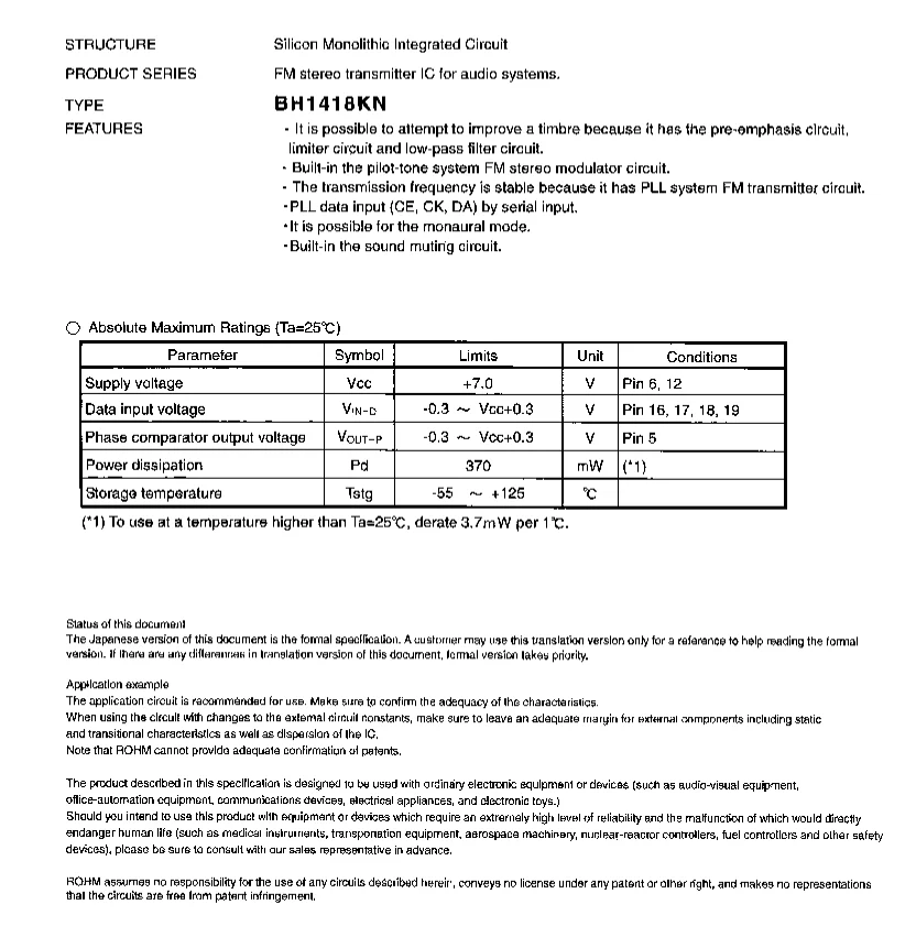 Módulos JFT-160 H1418 BH1418KN chipset 3V Módulo de áudio de conexão sem fio