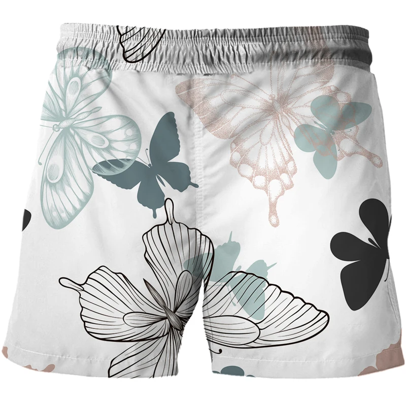 2021 Summer Shorts Men's Cartoon Butterfly 3D Printing Street Style Beach Shorts Sports Casual Swimwear Men Custom Board Shorts