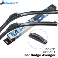 Buildreamen2 2 X Car Wiper Blade Rubber Windscreen Wiper For Dodge Avenger Fit Hook Arms 2007 2008 2009 2010 2011 2012 2013 2014