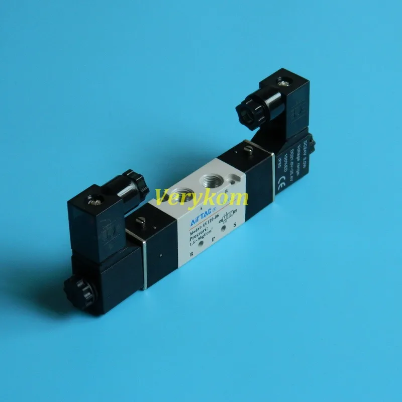 Free Shipping Pneumatic 5/2 Way Double Solenoid Valve 4V220-08 4V320-10 5 Port 2 Position 12V DC 24V AC 110V 220v 4V220-08B