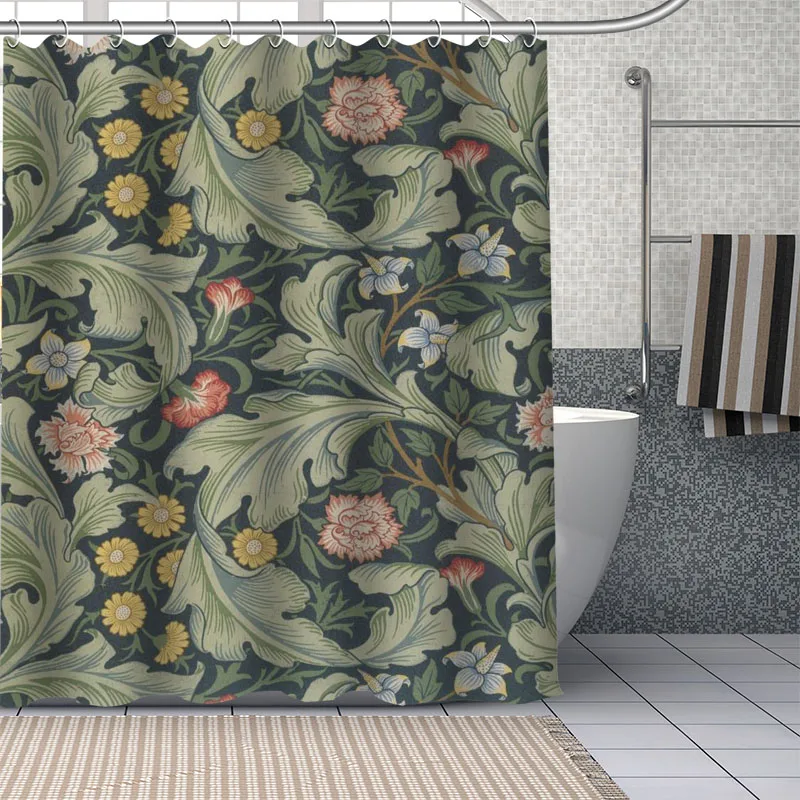 La tenda da doccia impermeabile può essere personalizzata William Morris Bagno Doccia Bagno Forniture Tenda da doccia in poliestere con ganci