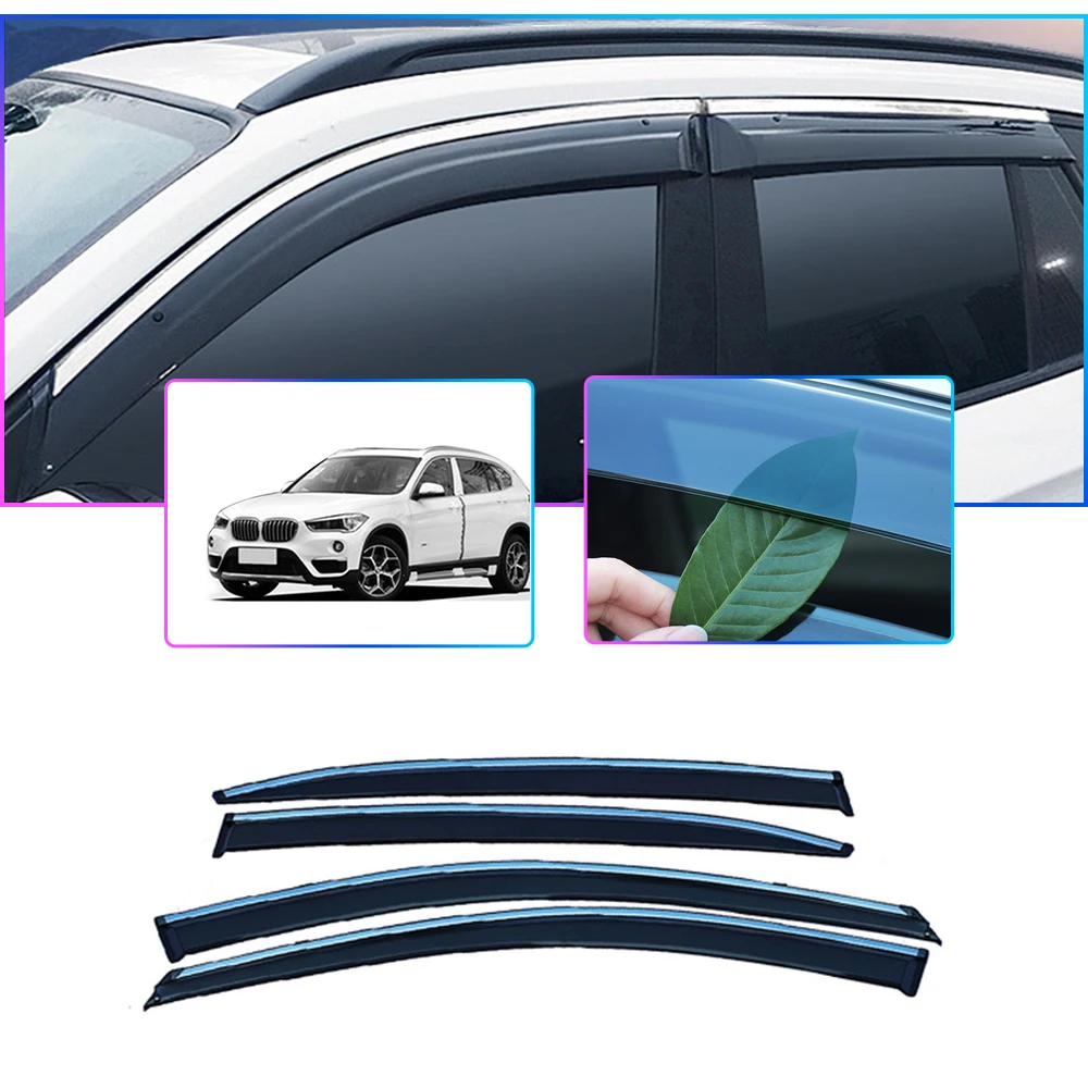 

For BMW X1 2016 2017 2018 Smoke car window visors sun Rain Guard Wind Sunny visor Deflectors Accessories 4PCS