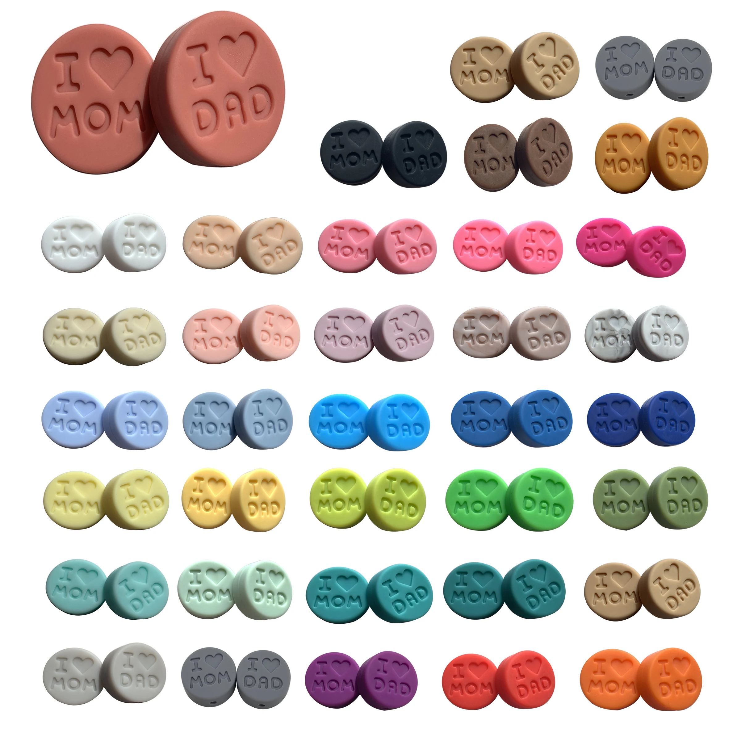 100pcs/lot alphabet Silicone Beads \