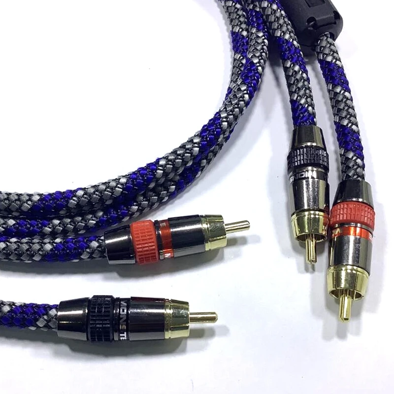 كابل HIFI RCA عالي الجودة 4N OFC ذكر AMP CD مشغل DVD, سلك Singal للصوت والفيديو