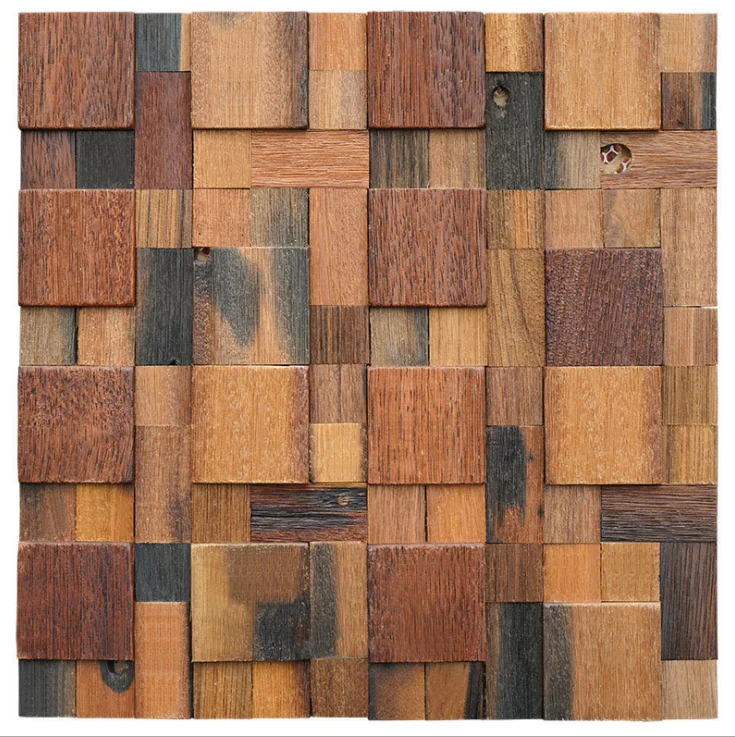 

11 шт. натуральная древняя старая лодка деревянная плитка Backsplash 3D панель с узором деревянная мозаичная настенная плитка DQ021