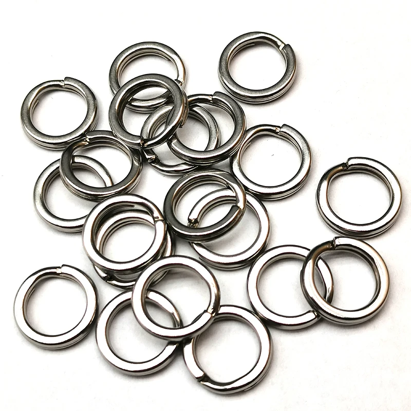 

1000pcs SUS304 Stainless Steel Double Flat Split Ring Circle Heavy Duty Carp Fishing Goods Lure Link Connector Accessory Pesca