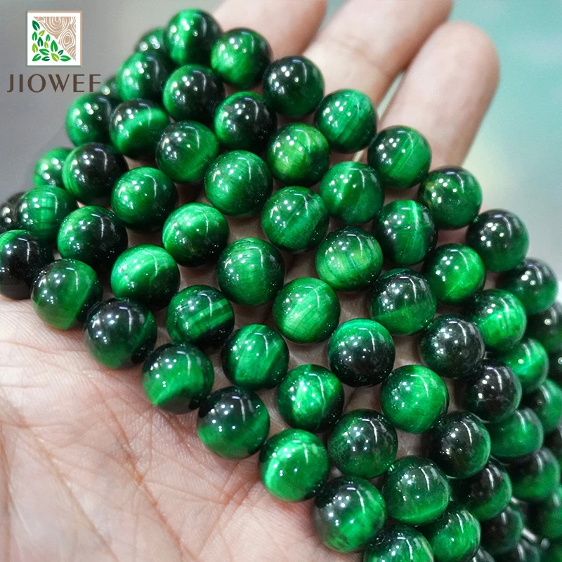 6 8 10 12MM Natural Green Tiger Eye Stone Round Beads for Jewelry Making DIY Charms Bracelet Necklace Accessories 15