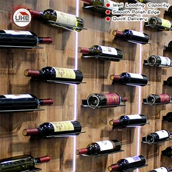 Never Rust Wall Mounted Wine Bottle Rack Holder Display Shelf Kitchen Bar Exhibition creative red Wine Rack Wall