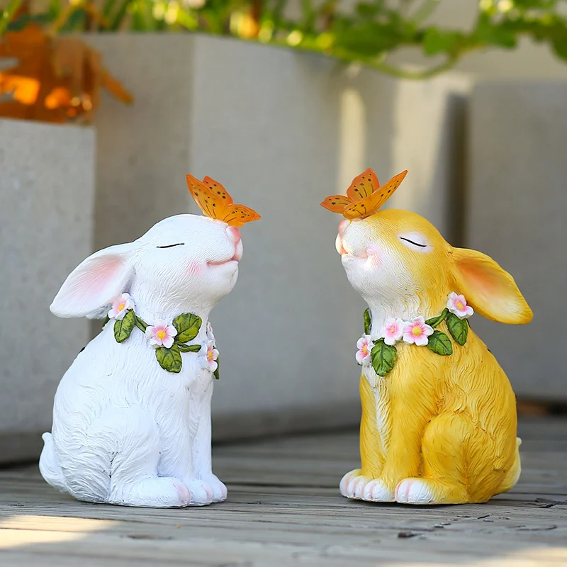 

Solar Lamp Cartoon Butterfly Rabbit Yellow White Decoration Outdoor Garden Courtyard Creative Resin Decoration Halloween Resin