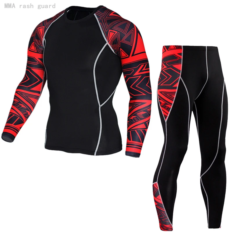 Compression Sports underwear Winter Warmth Second Skin Men's Rashgarda Long Sleeve Shirt MMA Tactical Workout Base layer Thermal