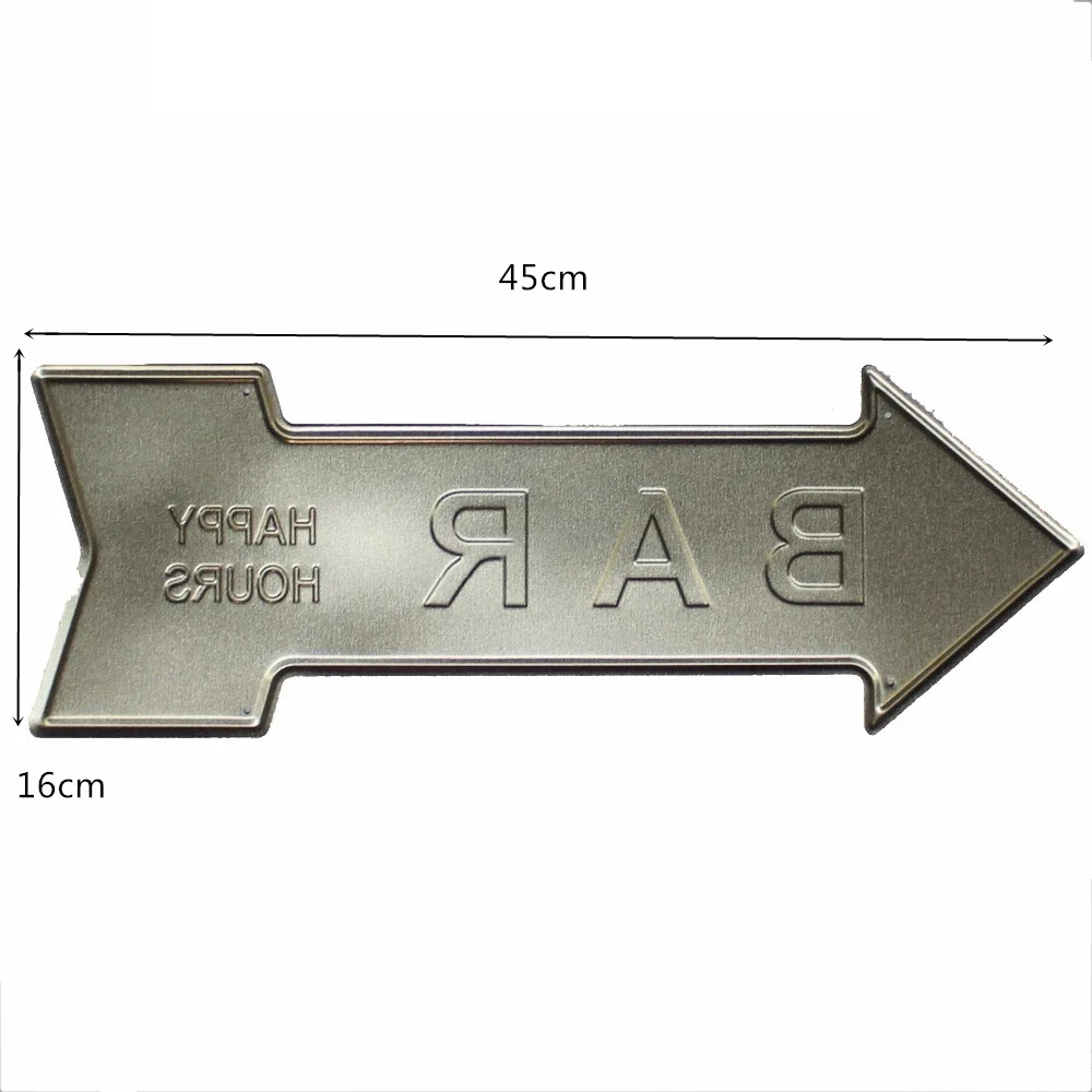 Bar Restaurant Beer Exit Tin Sign Irregular Arrow Metal Plaque Wall Decoration Garage Bar Restaurant Pin Up Plate Sign 16x45cm