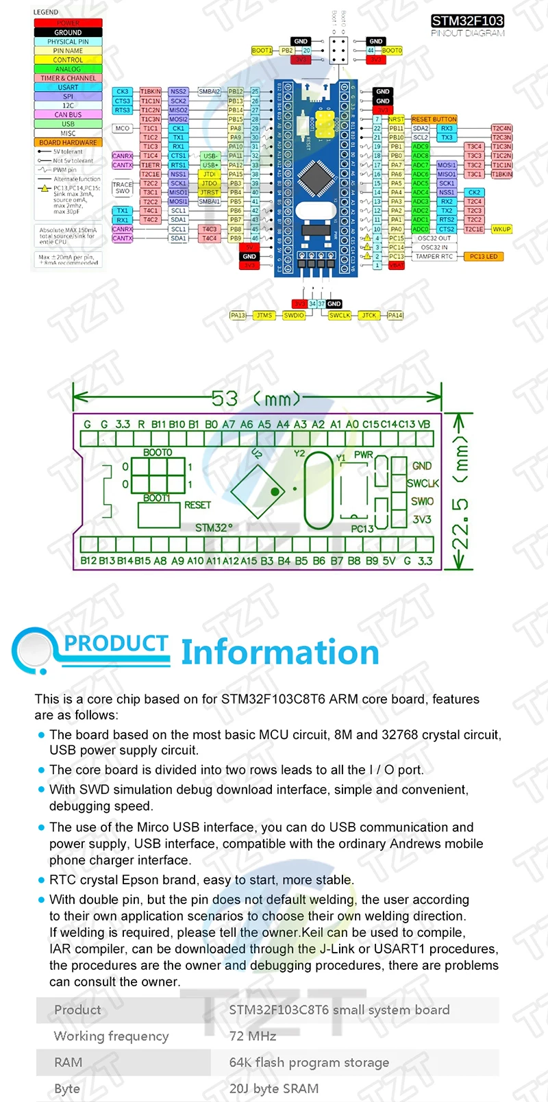 ST-LINK V2 Simulator Download Programmierer STM32F103C8T6 ARM STM32 Minimum System Development Board STM32F401 STM32F411 – Detail 13