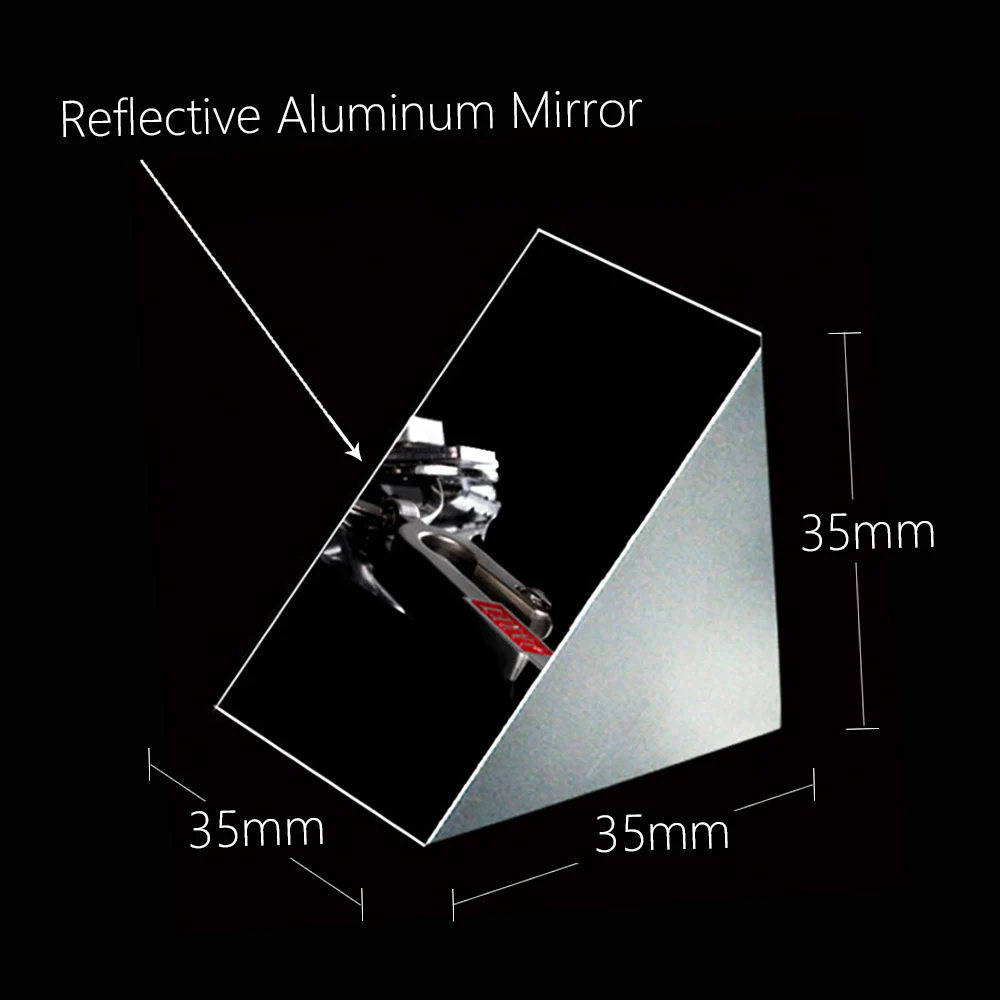 กระจกสะท้อน Prism หน้าจั่วมุมขวา Optical Glass ภาพการตรวจจับมุม Prism สะท้อน Slope 90 ° 35x35x35mm
