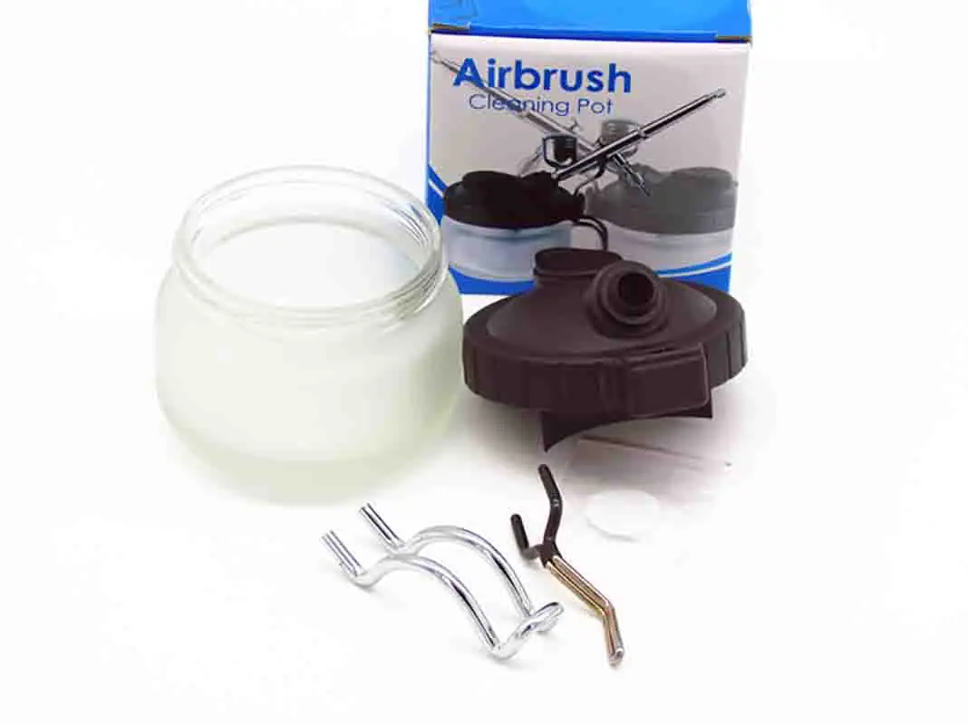 Airbrush Cleaning Pot Waste Liquid Collector With Metal Holder Model Coloring Tool Pen Washing Machine Diorama Modeling