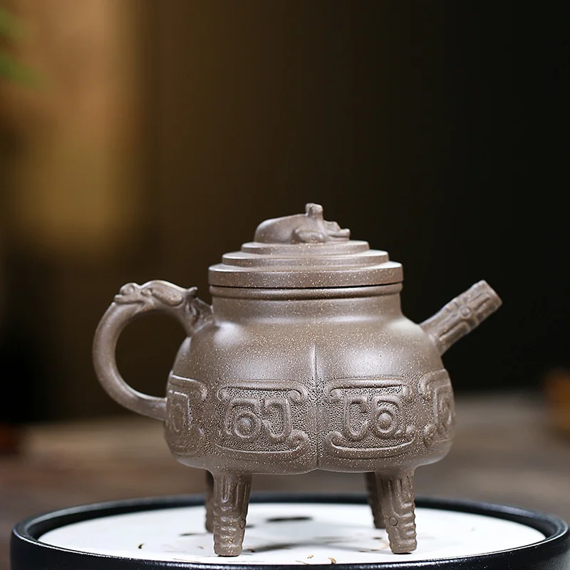 350ml Yixing Raw Ore Duan Ni Quadruped Purple Clay Teapot Household Kung Fu Teaset Tea Ceremony Drinkware Accessories Customized