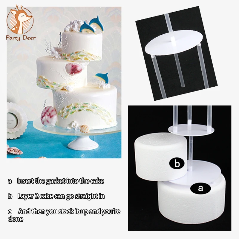 Double Cake Piling Washer Support Frame 6 Inch 8 inch Cake Bottom Diameter Cake Stand for Kitchen Baking Decoration and Tool