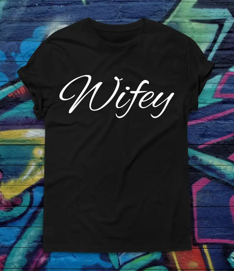 

Wifey cotton shorts tshirts crewneck loose wife mom mama mother t-shirts top tees for women Ladies