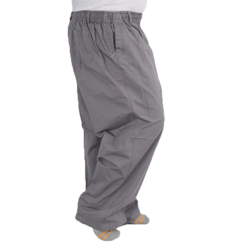 

11Xl Middle-Aged Men Summer Thin Elastic Band High Waist Cotton Casual Trousers Dad 9Xl 8Xl 7Xl