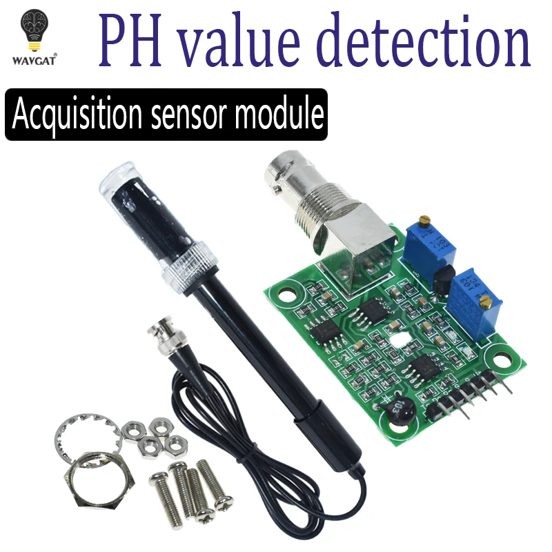 1Set Liquid PH 0-14 Value Detection Regulator Sensor Module Monitoring Control Meter Tester + BNC PH Electrode Probe For Arduino