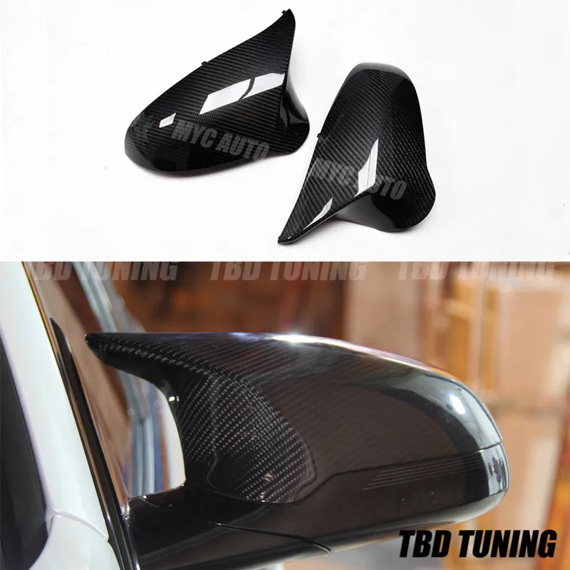 

Real Dry Carbon Fiber Mirror Cover For BMW M3 M4 F80 F82 F83 2014 2015 2016+ Rear View Mirror Cover Replacement & Add On Style