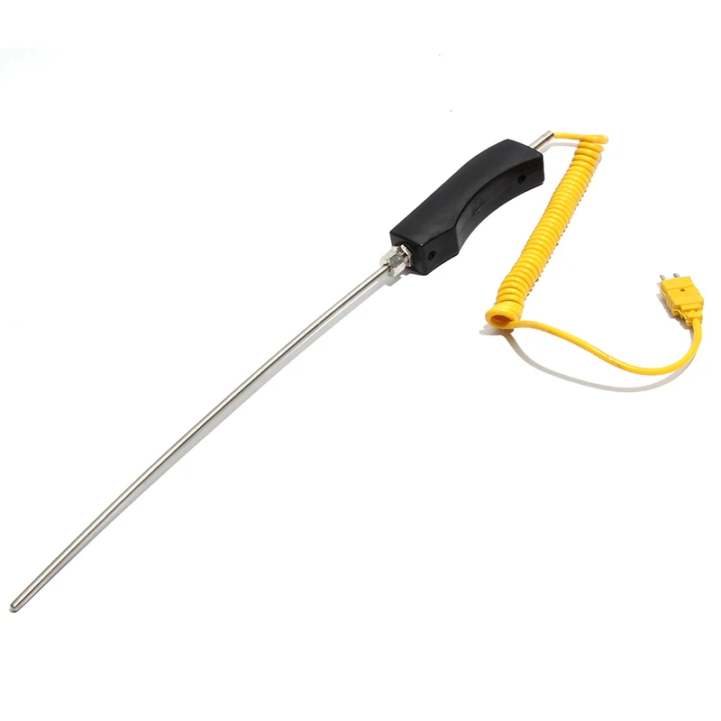 LUJINXUN WRNK-187/104MLarge Handle K Type Handheld Armored Thermocouple High Temperature Furnace Probe Measuring Rod Sensor