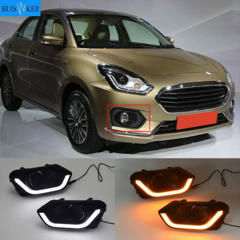 

1pair ABS Car DRL Lamp LED Daytime Running Light Daylight For Suzuki Dzire 2017 2018 Turn Signal Relay Waterproof