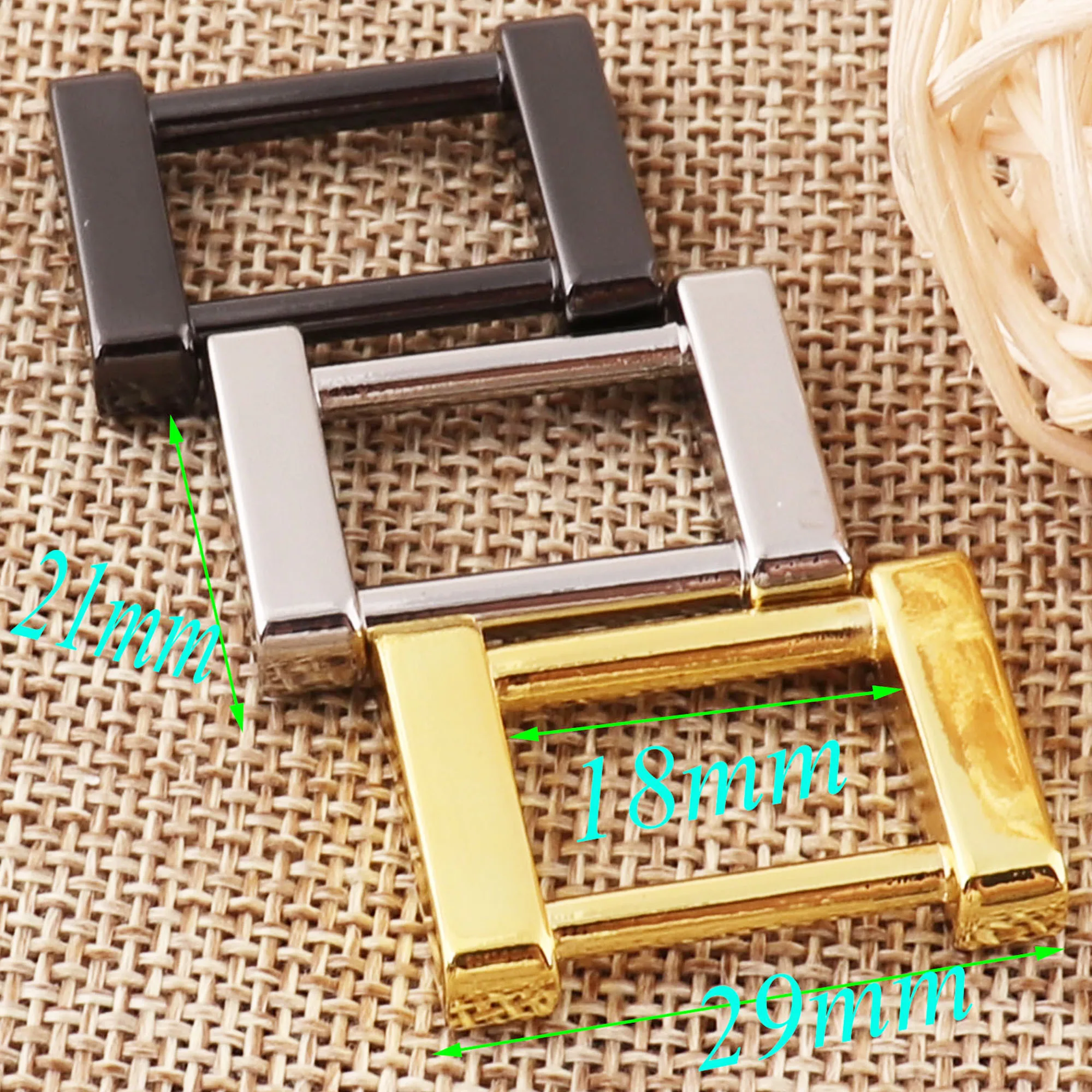 

19mm Gold/Silver/Gunmetal Square Rings Rectangle Rings Loops Wire Bag Webbing Rectangle Rings Purse Handbag Bag-10 pcs