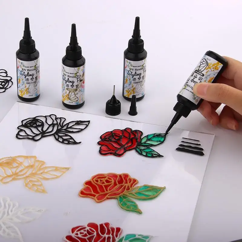 Uv 3d resina de cristal cola epoxy gancho linha ferramenta estilo caneta cura ultravioleta diy artesanal jóias fazendo pintura modelagem tintura líquida