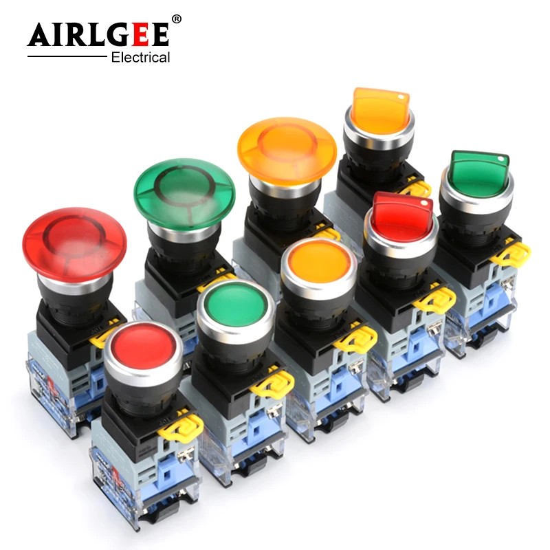 

LA38-22mm кнопочный переключатель самосброса самоблокирующийся аварийный стоп поворотный jog переключатель пусковое управление переключатель гриб Водонепроницаемая кнопка