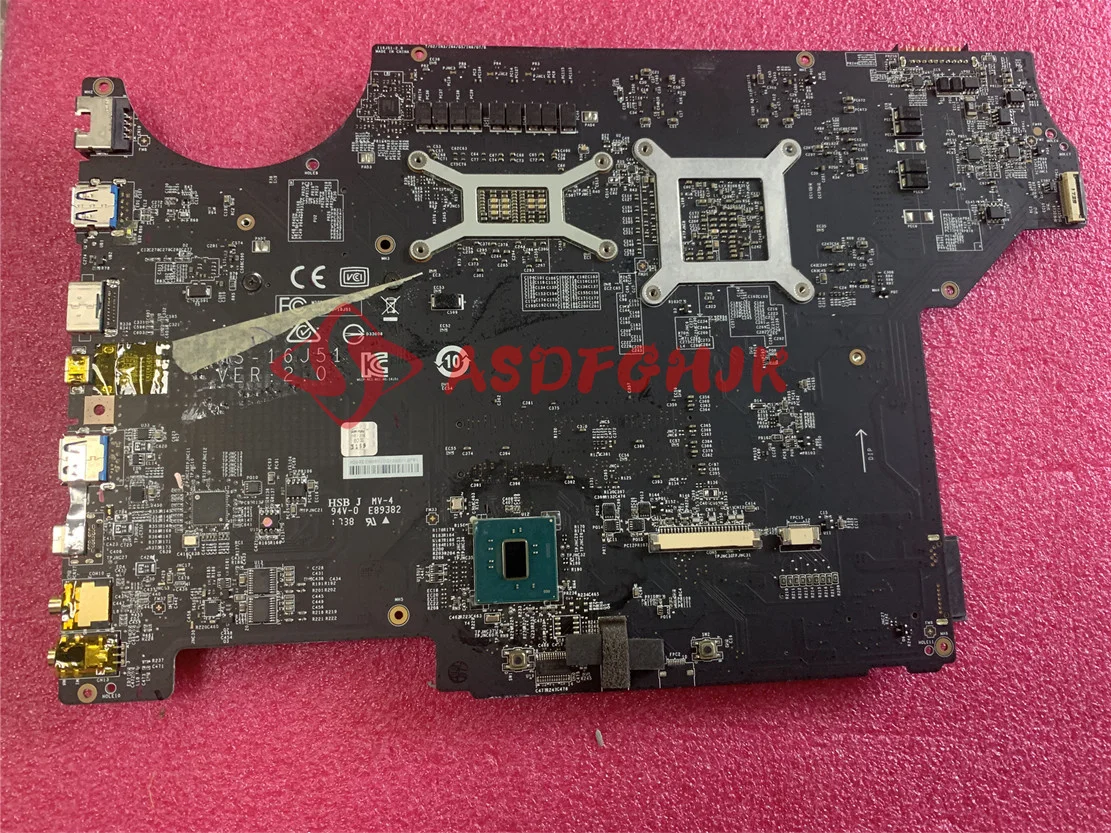 

Original MS-16J51 VER 2.0 for MSI WE62 WE72 MS-16J5 MS-1795 notebook motherboard WITH I7-7700HQ AND N17P-Q3-A1 100% test work