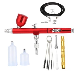 Airbrush Dual Action Gravity Feed 0.3mm Nozzle Spray Gun Cake Decorating Nail Manicure With Clean Kit