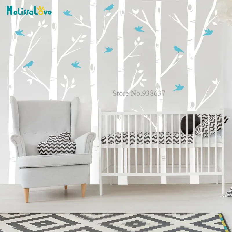 

Nursery Aspen Birch Tree Wall Sticker Baby Room Playroom Decal Removable Vinyl Home Mural BD147