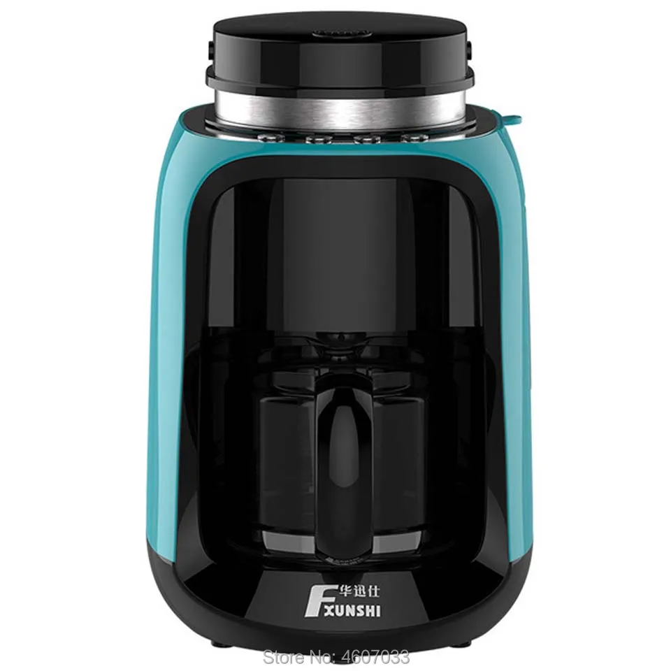 0.6L 220V Automatische Koffie Machines Thuis Kantoor Amerikaanse Elektrische Infuus Koffiezetapparaat Bean Slijpen Filter Voor Bonen En Poeder
