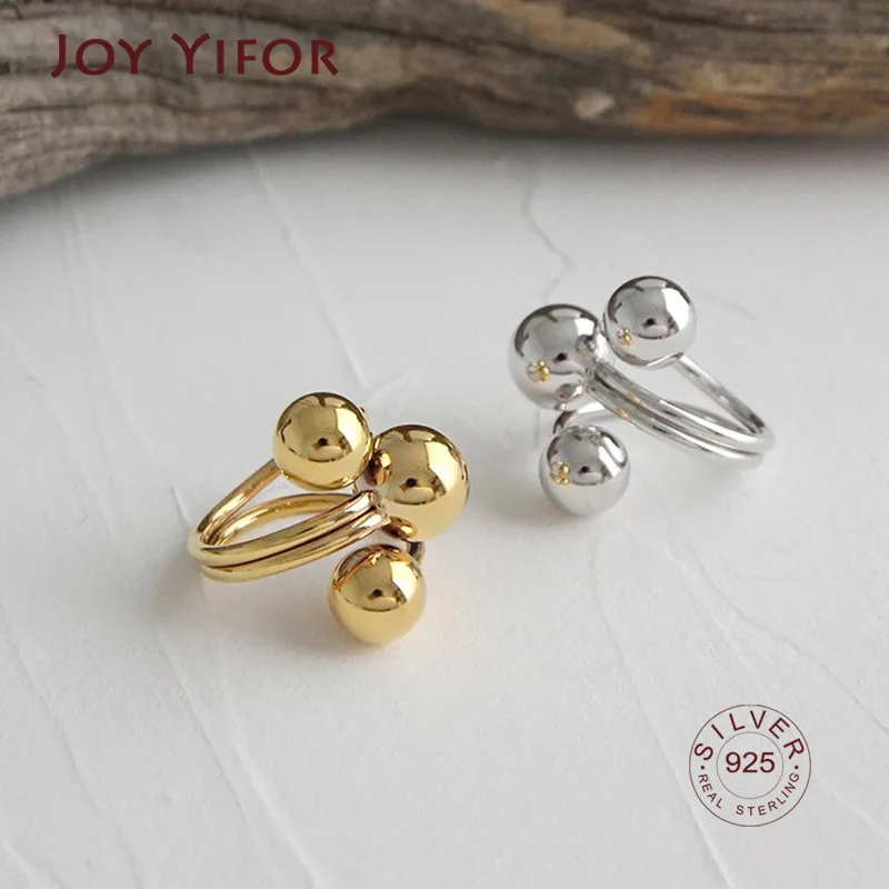 Minimalist 925 Sterling Silver Party Rings For Women New Fashion Creative Irregular Ball Planet Exaggerated Jewelry