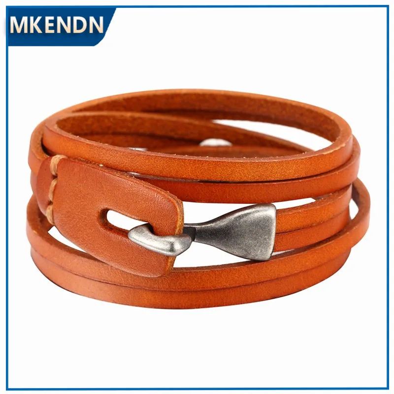 MKENDN New Arrival 3 Colors Multilayer Charm Leather Bracelet Men Women Anchor Bracelet hope Femme friendship bracelet