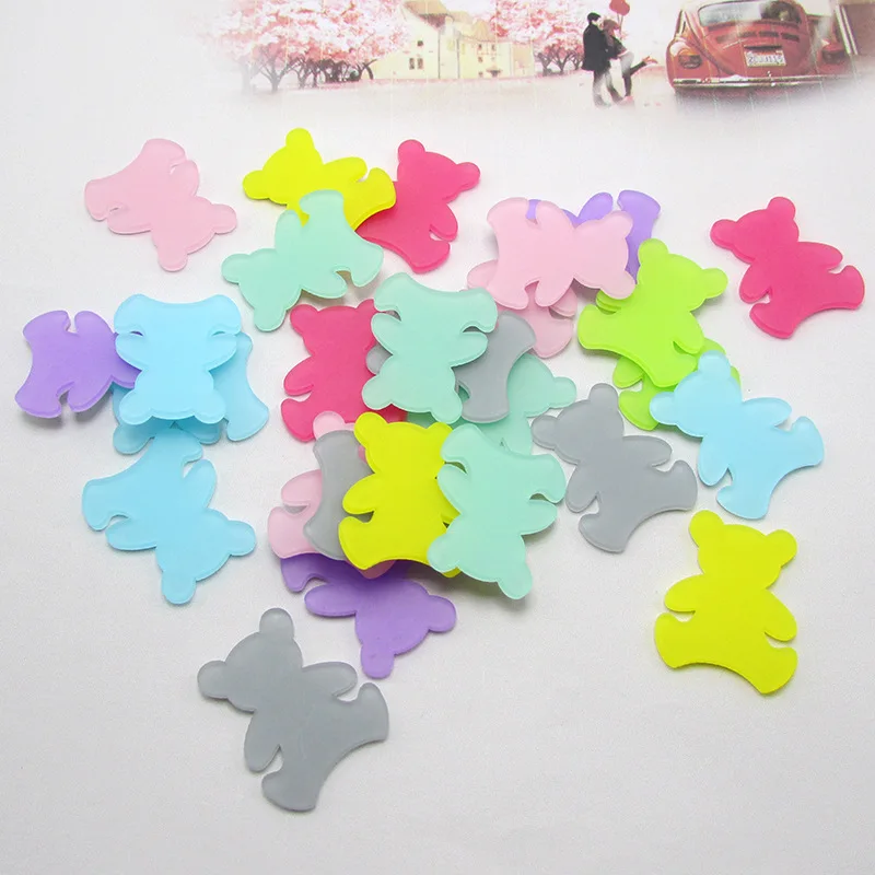 100pcs/lot candy color acrylic cartoon bear applique for headwear hairbands DIY accessories